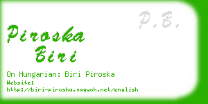 piroska biri business card